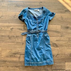 DKNY vintage jean dress with belt